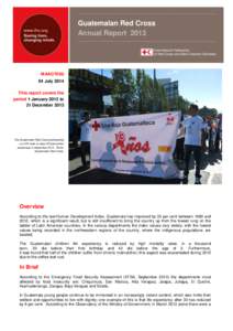 Guatemalan Red Cross Annual Report 2013 MAAGT002 04 July 2014 This report covers the