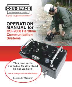 OPERATION MANUAL for CSI-2000 Hardline Communication Systems