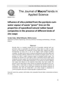 Yordan Kolev, Mihail Mihaylov, Milcho Ivanov, JMAS Vol 2 Issue[removed]The Journal of MacroTrends in Applied Science MACROJOURNALS