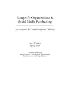 Nonprofit Organizations & Social Media Fundraising