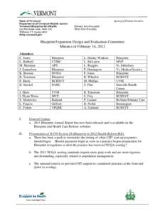 State of Vermont Department of Vermont Health Access Vermont Blueprint for Health 312 Hurricane Lane, Suite 201 Williston VT[removed]dvha.vermont.gov