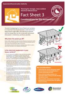 Queensland Reconstruction Authority  Planning for stronger, more resilient Electrical Infrastructure  Fact Sheet 3