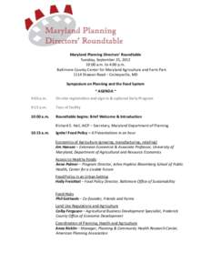 Maryland Planning Directors’ Roundtable