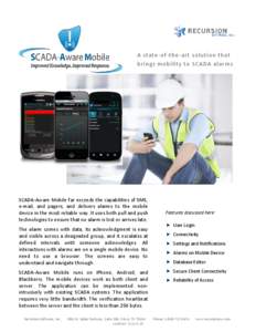 A state-of-the-art solution that brings mobility to SCADA alarms