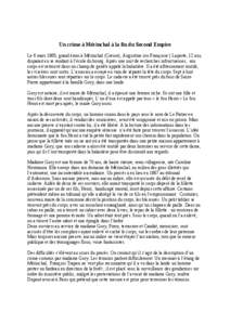 Un crime à Mérinchal à la fin du Second Empire Le 6 mars 1865, grand émoi à Mérinchal (Creuse), Augustine (ou Françoise ) Laporte, 12 ans, disparait en se rendant à l’école du bourg. Après une nuit de recherc