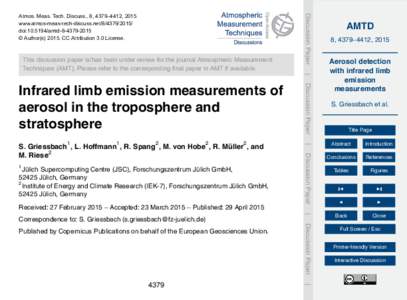 Aerosol science / Aerosol / Physical chemistry / Radiative forcing / Infrared / Atmosphere of Earth / Stratospheric sulfur aerosols / AERONET / Atmospheric sciences / Electromagnetic radiation / Meteorology