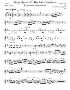 Violin I version 3,18,14 String Quartet #2: Bambatta Variations  Dave Soldier