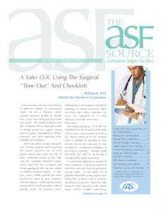 95326 AAAASF:95326 AAAASF[removed]:18 PM Page 1  ASF SOURCE - SUMMER 2009 A Safer O.R. Using The Surgical 