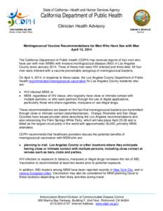 State of California—Health and Human Services Agency  California Department of Public Health RON CHAPMAN, MD, MPH Director & State Health Officer