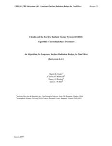 CERES ATBD SubsystemLongwave Surface Radiation Budget for Total Skies  Clouds and the Earth’s Radiant Energy System (CERES) Algorithm Theoretical Basis Document  An Algorithm for Longwave Surface Radiation Bud