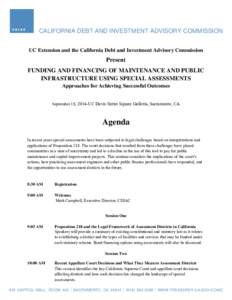 Funding and Financing of Maintenance and Public Infrastructure Using Special Assessments, Approaches for Achieving Successful Outcomes