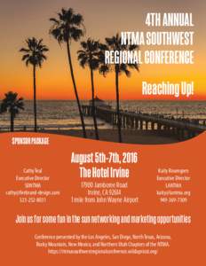 4TH ANNUAL NTMA SOUTHWEST REGIONAL CONFERENCE Reaching Up! SPONSOR PACKAGE Cathy Teal
