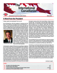 The International Canadianist International Council for Canadian Studies  Winter 2006
