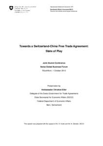Microsoft Word - Speech-ett-FTA Switzerland-China Rüschlikon[removed]