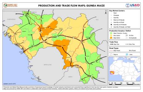 PRODUCTION AND TRADE FLOW MAPS: GUINEA MAIZE Koundara ±  SENEGAL