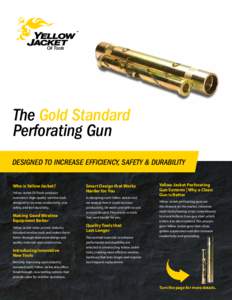 Oil Tools  The Gold Standard Perforating Gun DESIGNED TO INCREASE EFFICIENCY, SAFETY & DURABILITY Who is Yellow Jacket?