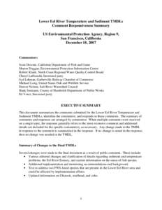 Earth / Six Rivers National Forest / Environmental science / Environmental soil science / Hydrology / Total maximum daily load / Clean Water Act / South Fork Eel River / Van Duzen River / Water pollution / Environment / Geography of Indiana