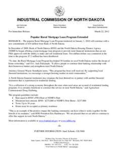 INDUSTRIAL COMMISSION OF NORTH DAKOTA Jack Dalrymple Governor  Wayne Stenehjem