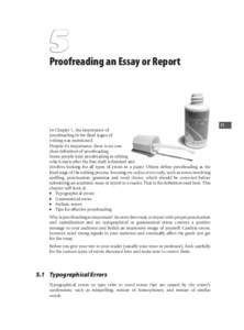 5 Proofreading an Essay or Report 35 Proofreading an Essay or Report