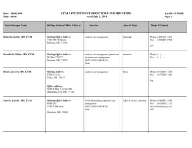 Date: [removed]Time: 08:40 Case Manager Name  Baldwin, Kathy RN, CCM