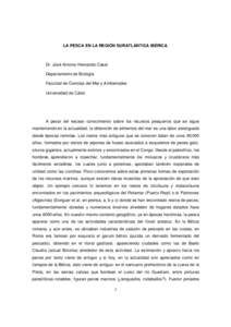 LA PESCA EN LA REGIÓN SURATLÁNTICA IBÉRICA.  Dr. José Antonio Hernando Casal