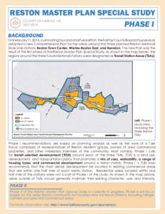 RESTON MASTER PLAN SPECIAL STUDY PHASE I COUNTY OF FAIRFAX, VA JULY[removed]BACKGROUND