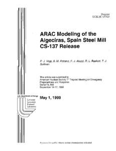 Preprint UCRL-JCARAC Modeling of the Algeciras, Spain Steel Mill CS-137 Release