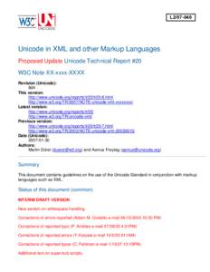 Unicode in XML and other Markup Languages