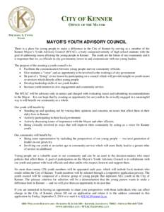 Youth council / Louisiana / Geography of the United States / Geography of North America / Greater New Orleans / Kenner /  Louisiana / Kenner