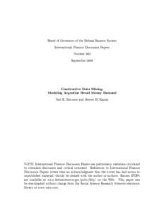 Board of Governors of the Federal Reserve System International Finance Discussion Papers Number 943 September[removed]Constructive Data Mining: