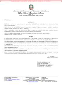 Ministero dell’Istruzione, dell’Università e della Ricerca Ufficio Scolastico Regionale per la Toscana Ufficio XI Ambito Territoriale di Prato e Pistoia - sede di PISTOIA  Ufficio Istituzioni 1