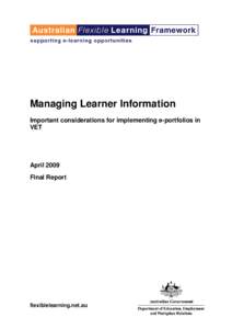 Learning / Distance education / Alternative education / Electronic portfolio / Lifelong learning / E-learning / Learning management system / Flexible learning / Instructional technology / Education / Educational technology / Educational software