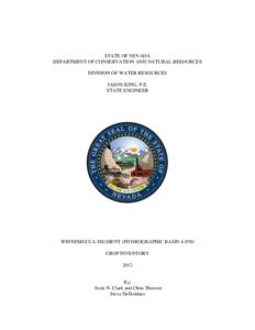 STATE OF NEVADA DEPARTMENT OF CONSERVATION AND NATURAL RESOURCES DIVISION OF WATER RESOURCES JASON KING, P.E. STATE ENGINEER