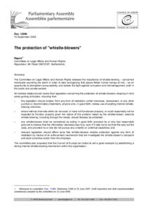 Freedom of speech / Labour law / Whistleblower / Law / Human resource management / Protection of sources / Paul van Buitenen / United Nations Convention against Corruption / Industrial relations / Business ethics / Anti-corporate activism / Dissent