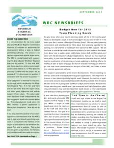 SEPTEMBER[removed]WRC NEWSBRIEFS WINDHAM REGIONAL COMMISSION