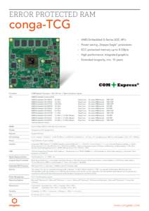 ERROR PROTECTED RAM  conga-TCG -- AMD Embedded G-Series SOC APU -- Power saving „Steppe Eagle“ processors