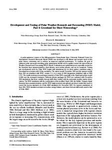 Computational science / Sea ice / MM5 / Global climate model / Planetary boundary layer / Byrd Polar Research Center / Ice core / Weather Research and Forecasting model / Synoptic scale meteorology / Atmospheric sciences / Meteorology / Physical geography