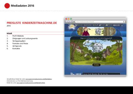 MediadatenPREISLISTE KINDERZEITMASCHINE.DEInhalt