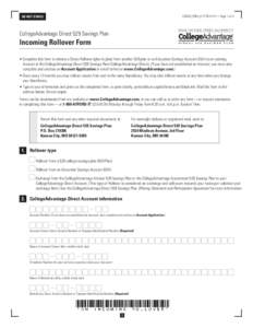 CSOHD_FRM_01177B 0115 — Page 1 of 4  DO NOT STAPLE CollegeAdvantage Direct 529 Savings Plan