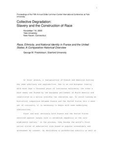 Race, Ethnicity, and National Identities in the France and the United States since the Revolutions