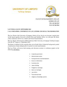 Association of Commonwealth Universities / University of Limpopo / Higher education