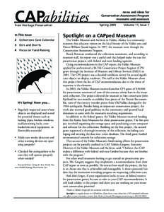 CAPabilities from Heritage Preservation news and ideas for Conservation Assessment Program museums and assessors