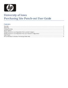 University of Iowa  Purchasing Site Punch‐out User Guide  Contents  Overview ...................................................................................................................................