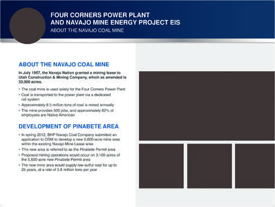 Coal mining / Navajo people / Coal / Arizona / Western United States / Black Mesa Peabody Coal controversy / Coal companies of Australia / Economic geology / Energy / Navajo Nation