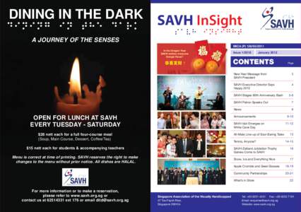 DINING IN THE DARK  SAVH InSight SAVH