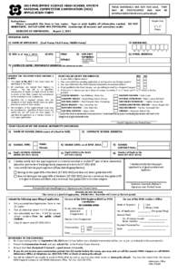 2014 PHILIPPINE SCIENCE HIGH SCHOOL SYSTEM NATIONAL COMPETITIVE EXAMINATION (NCE) APPLICATION FORM THESE MATERIALS ARE NOT FOR SALE. THEY MAY BE PHOTOCOPIED AND MAY BE