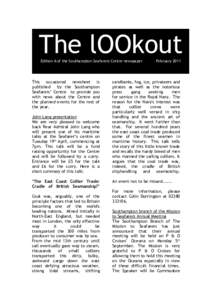 The lOOkout Edition 6 of the Southampton Seafarers Centre newspaper This occasional newsheet is published by the Southampton