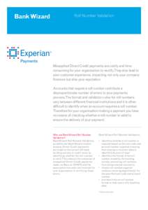 Financial economics / Cheque / BACS / Experian / Validation rule / Payment / Payment systems / Business / Economics