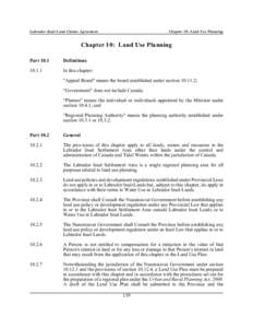 Labrador Inuit Land Claims Agreement - Chapter 10