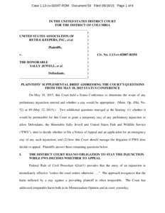 Case 1:13-cvRDM Document 59 FiledPage 1 of 6  IN THE UNITED STATES DISTRICT COURT FOR THE DISTRICT OF COLUMBIA __________________________________________ )